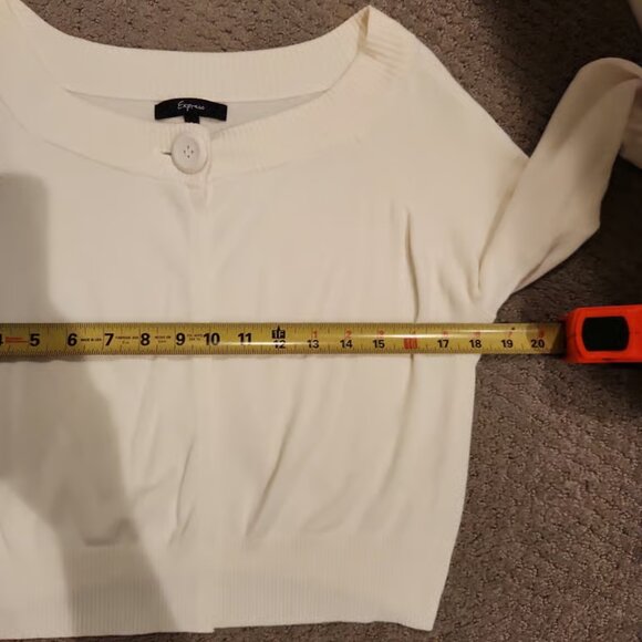 EXPRESS Brand Cropped Open Front Cardigan. Sz L Must see $58 - BENEFITS RESCUE - Picture 3 of 9